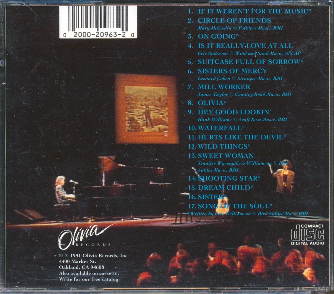 Cris Williamson - Live In Concert: Circle Of Friends Music CD