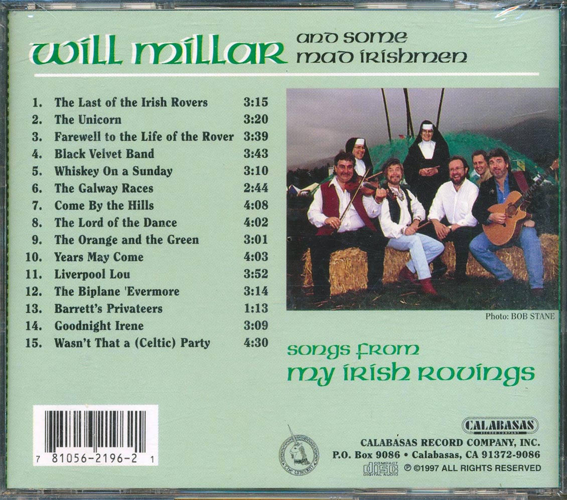 Will Millar - Songs From My Irish Rovings Music CD