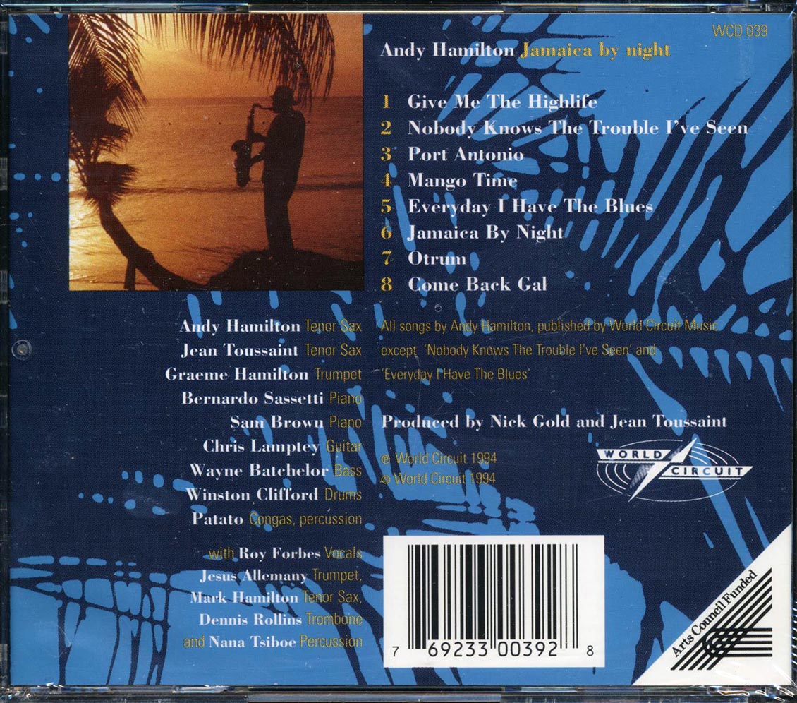 Andy Hamilton - Jamaica By Night Music CD