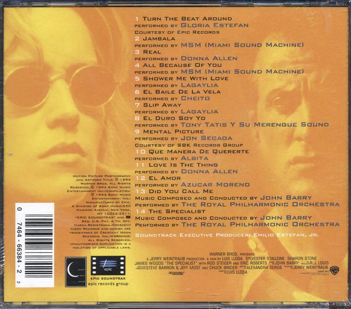Gloria Estefan, Donna Allen, MSM, Cheito, Etc. - The Specialist: Music From The Motion Picture Music CD
