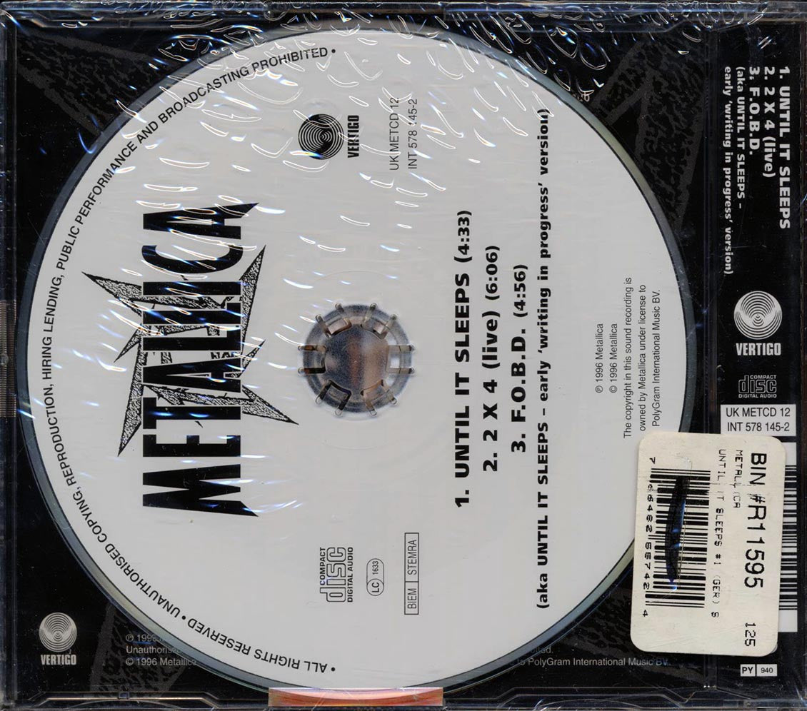 Metallica - Until It Sleeps Music CD