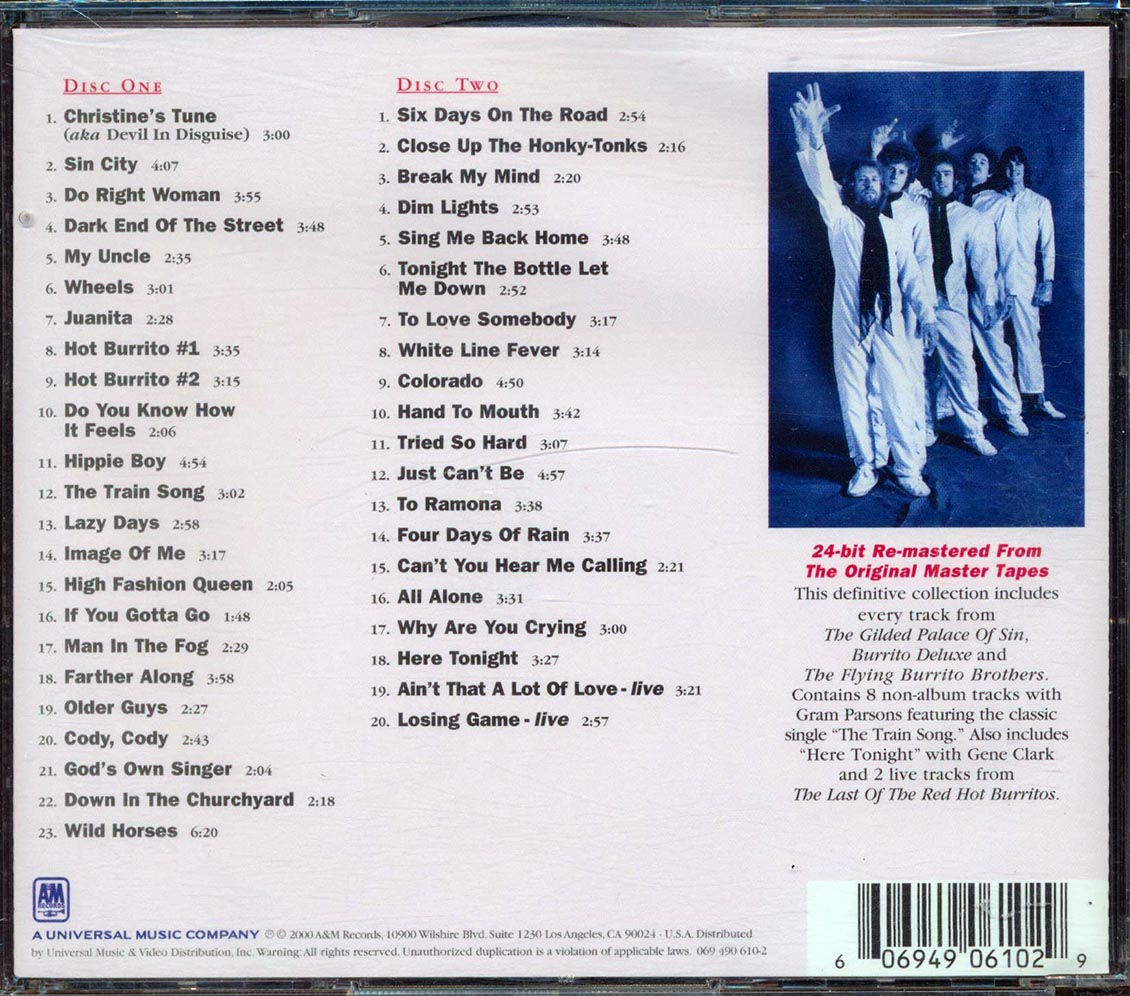 The Flying Burritos Bros - Hot Burritos! The Flying Burrito Bros Anthology 1969-1972 (43 tracks) (2xCD) (24-bit mastering) (remastered) Music CD