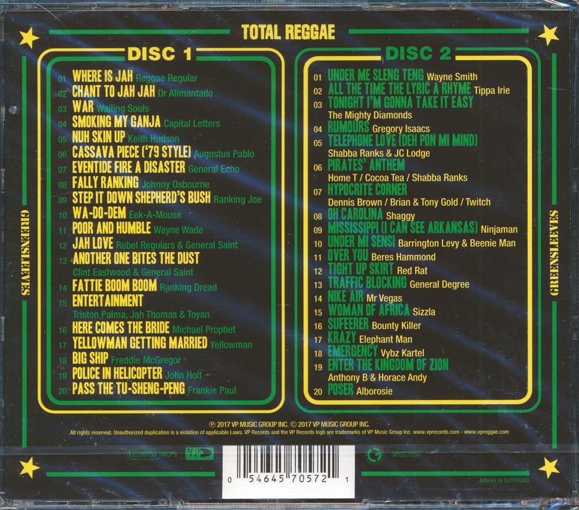 Keith Hudson, Reggae Regular, Wailing Souls, Etc. - Total Reggae: Greensleeves 40th 1977-2017 (40 tracks) (2xCD) Music CD