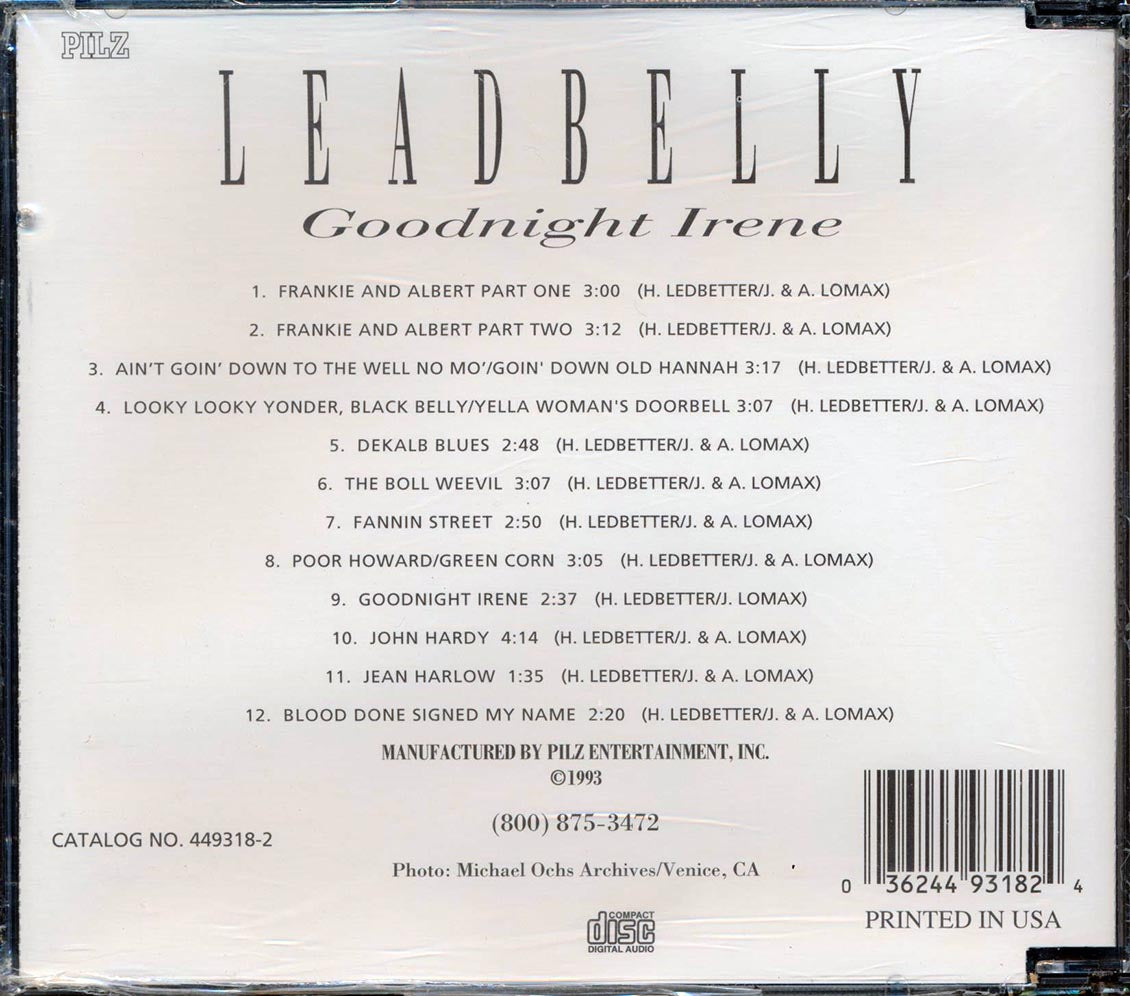 Leadbelly - Goodnight Irene Music CD