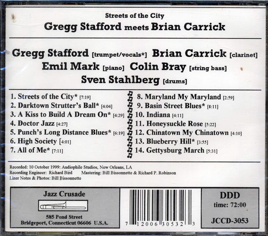 Gregg Stafford, Brian Carrick - Streets Of The City Music CD