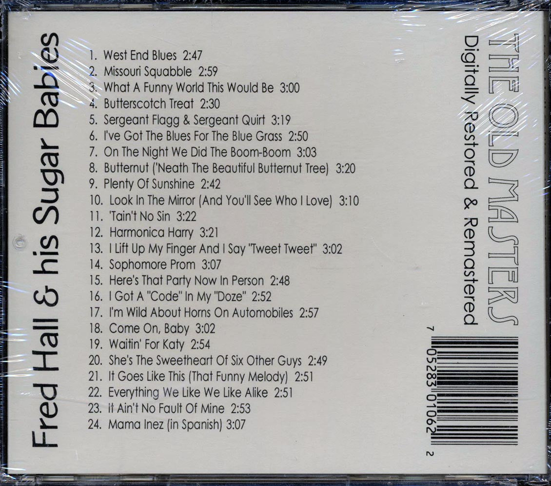 Fred Hall & His Sugar Babies, Arthur Fields - Fred Hall & His Sugar Babies Featuring Arthur Fields (24 tracks) (remastered) Music CD