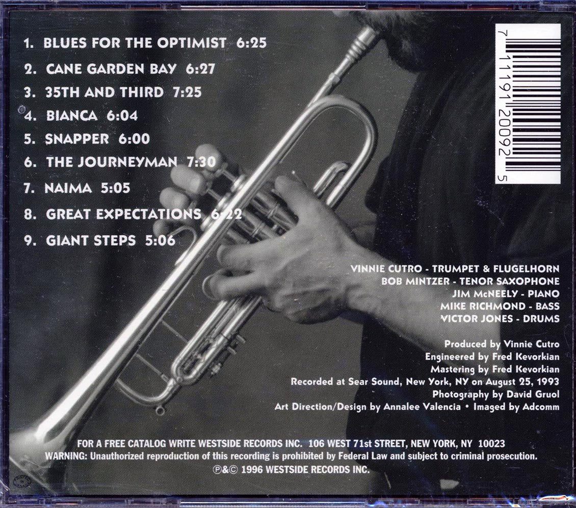 Vinnie Cutro Quintet - The Optimist Music CD