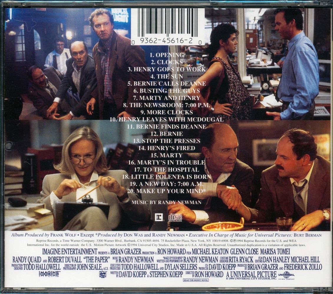Randy Newman - The Paper Music Form The Motion Picture Music CD