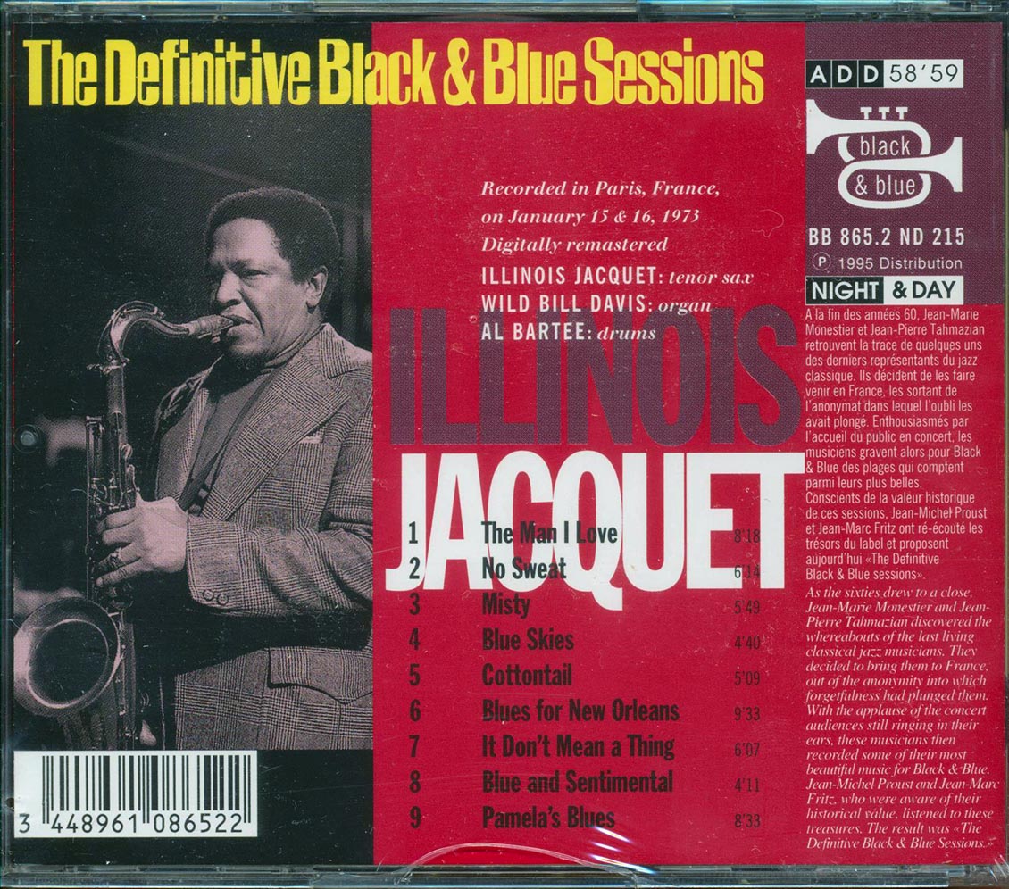 Illinois Jacquet - The Man I Love: The Definitive Black And Blue Sessions Music CD