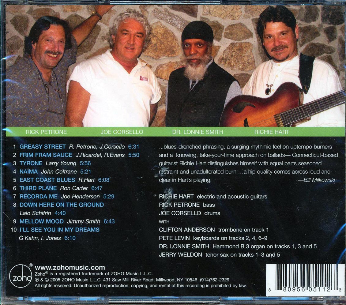 Richie Hart With Joe Corsello, Rick Petrone, Dr. Lonnie Smith - Greasy Street Music CD
