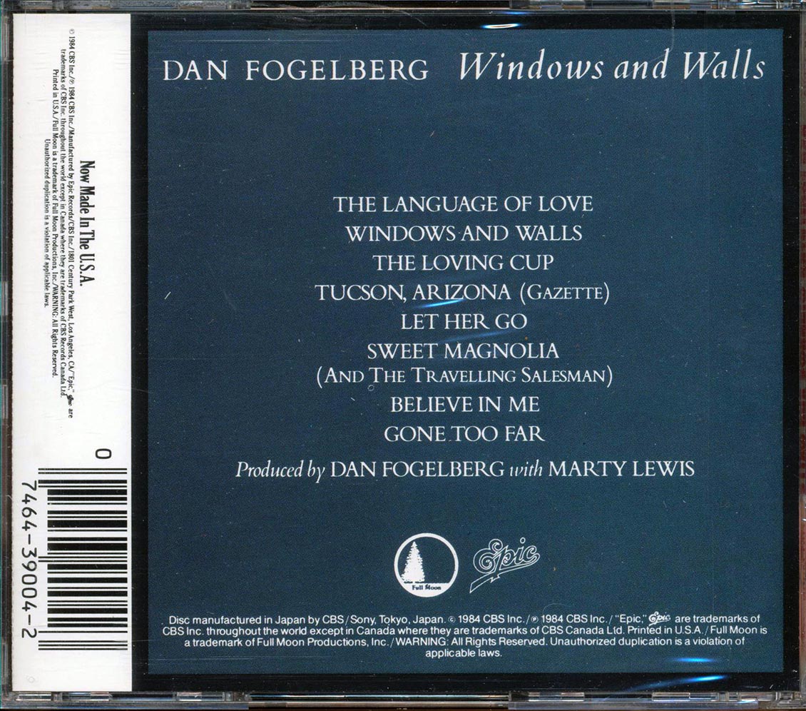 Dan Fogelberg - Windows And Walls Music CD