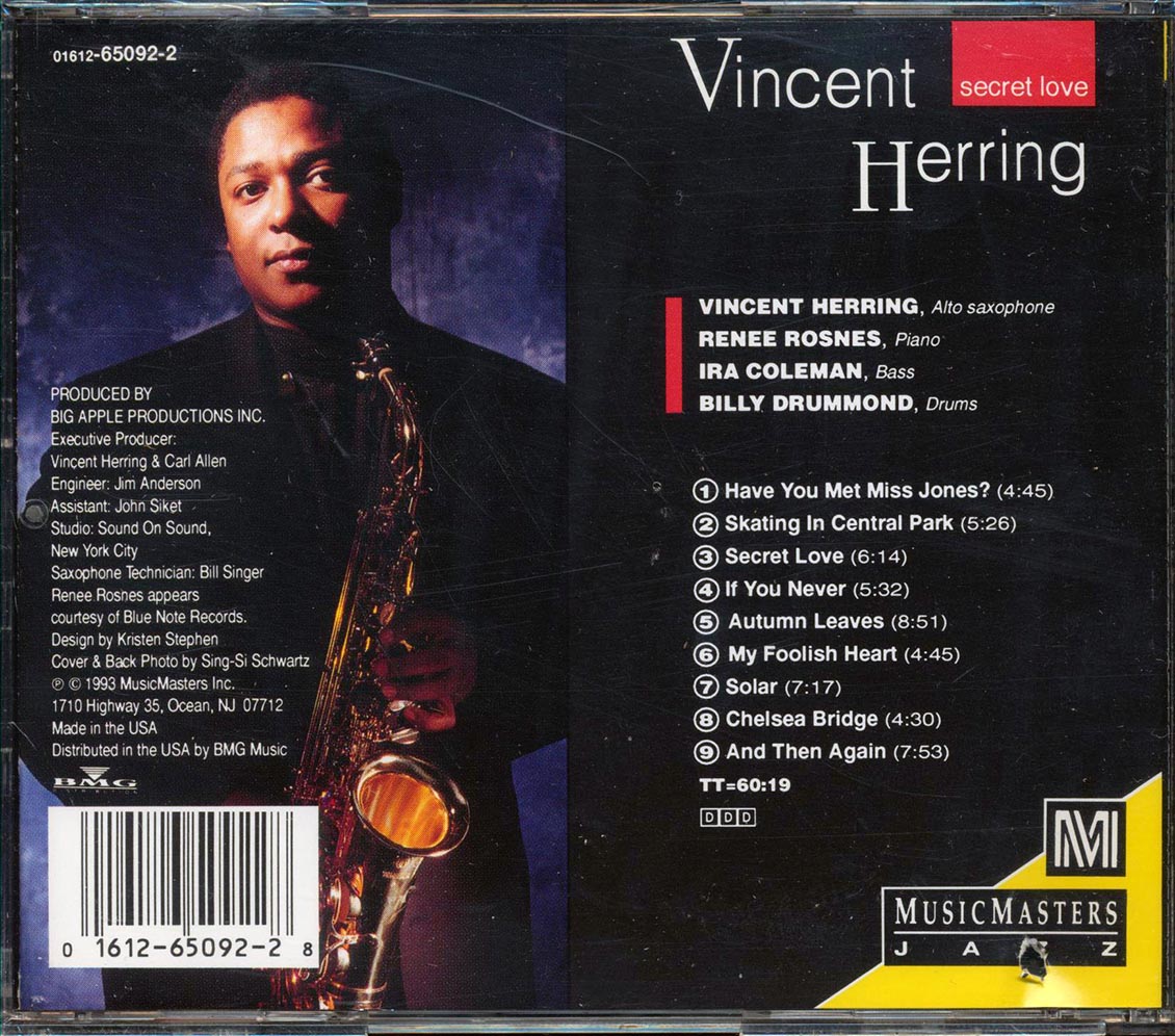 Vincent Herring - Secret Love Music CD
