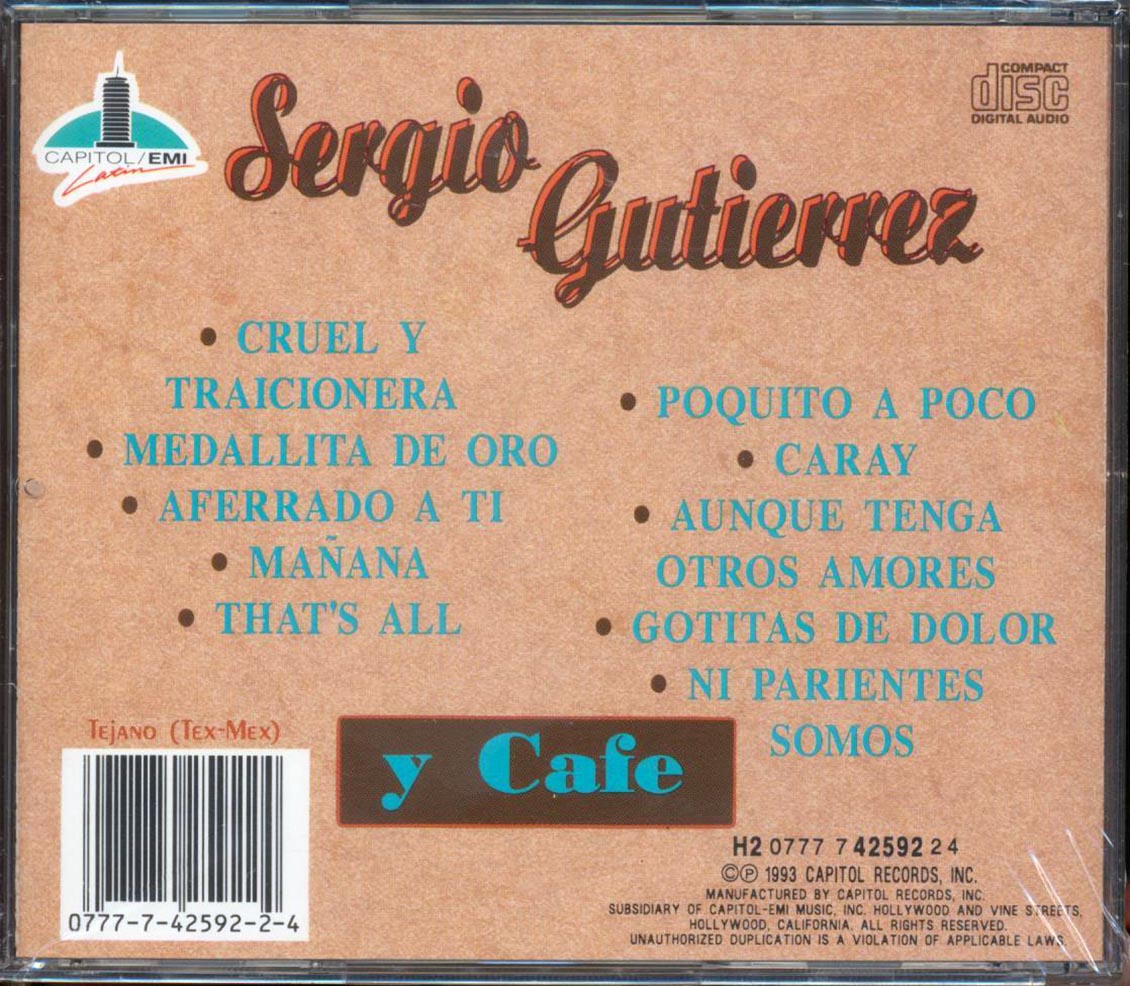 Sergio Gutierrez Y Cafe - Sergio Gutierrez Y Cafe Music CD