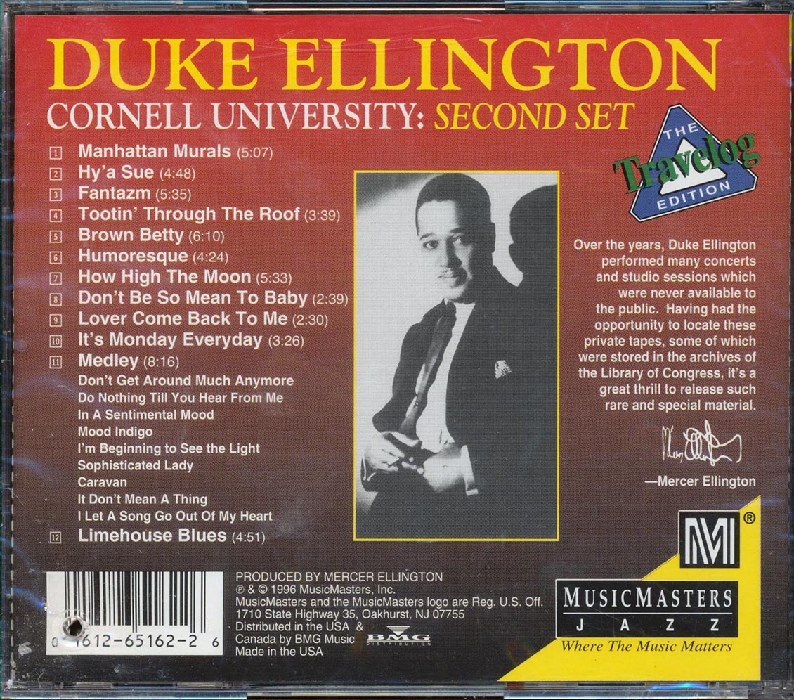 Duke Ellington - Cornell University: Second Set (marked/ltd stock) Music CD