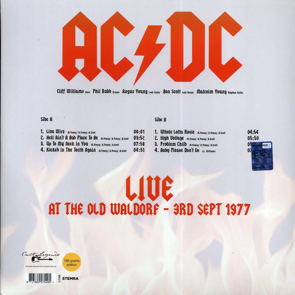ACDC Live At The Old Waldorf: 3rd Sept 1977 Vinyl Record