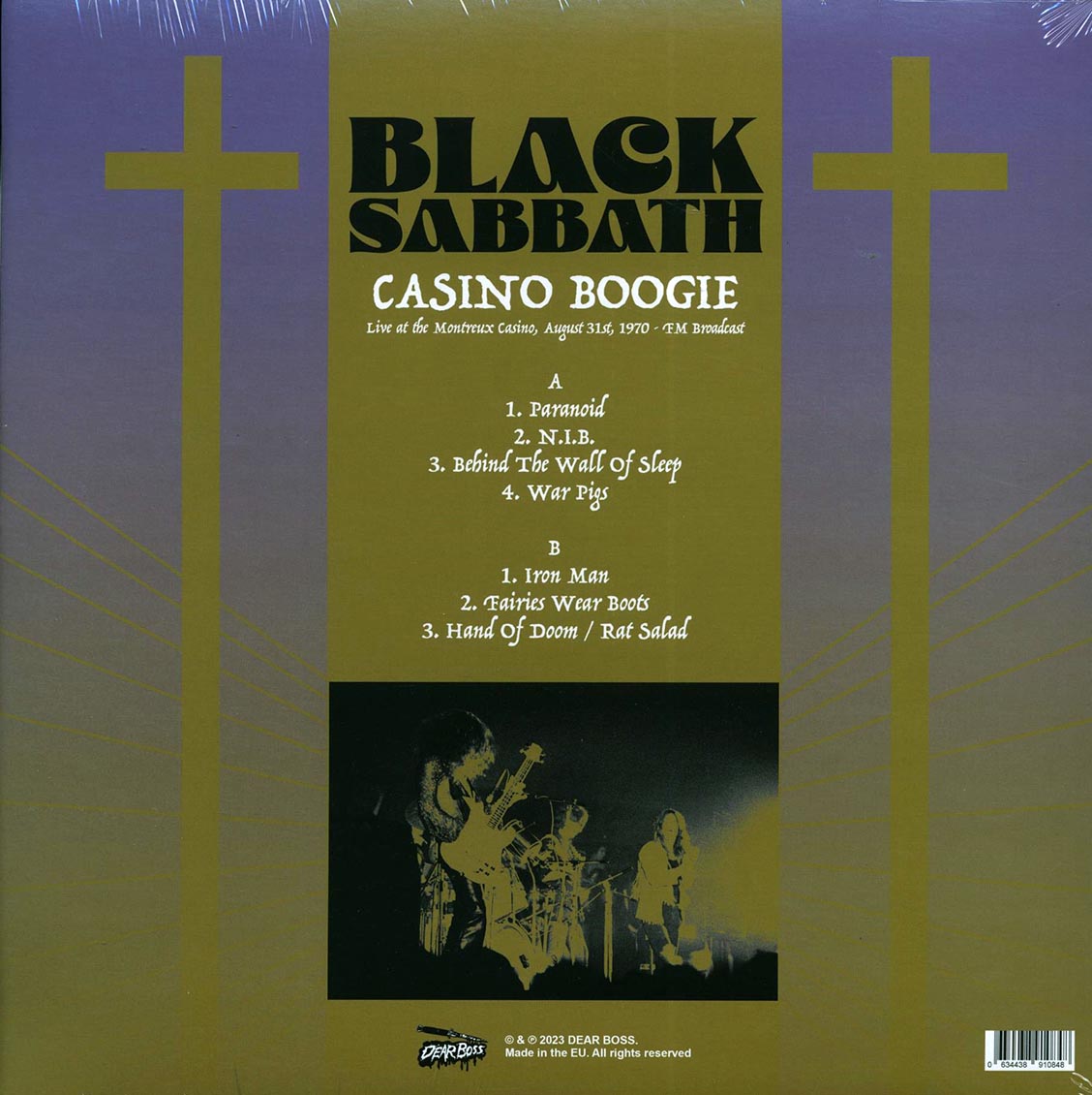 Black Sabbath Casino Boogie: Live At The Montreux Casino, August 31st 1970 FM Broadcast Vinyl Record