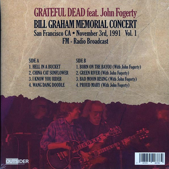 Grateful Dead John Fogerty Bill Graham Memorial Concert Volume 1 San Francisco CA 1991 Vinyl Record