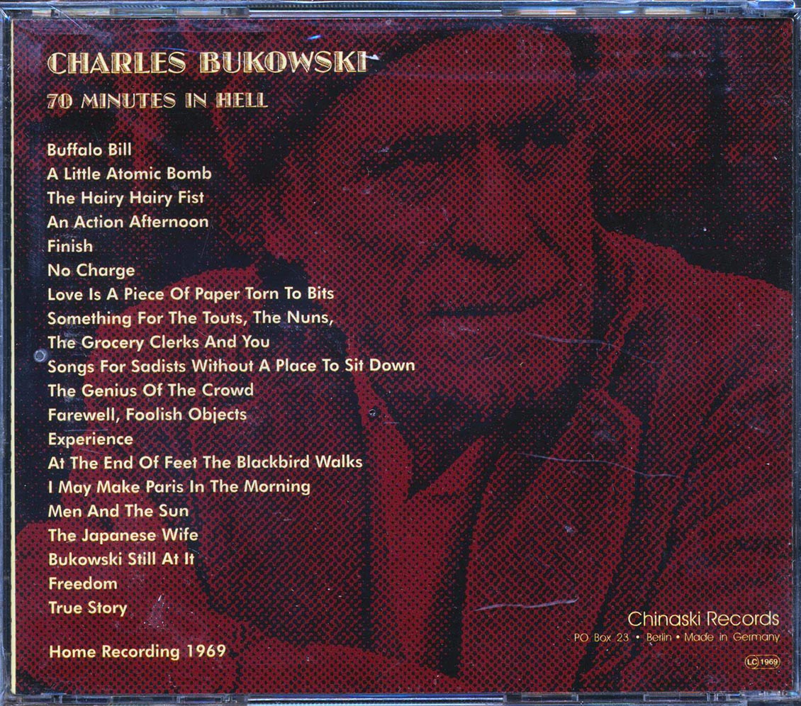Charles Bukowski - 70 Minutes In Hell Music CD