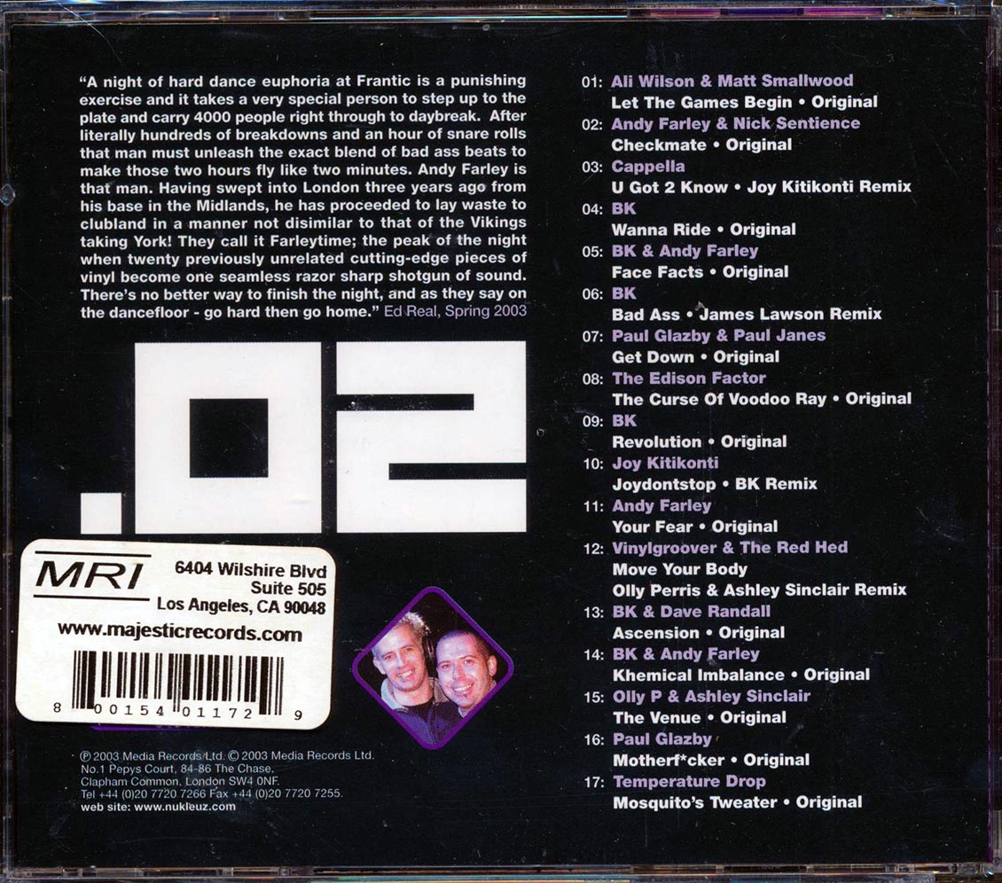 Andy Farley Frantic Residents Volume 2 Music CD