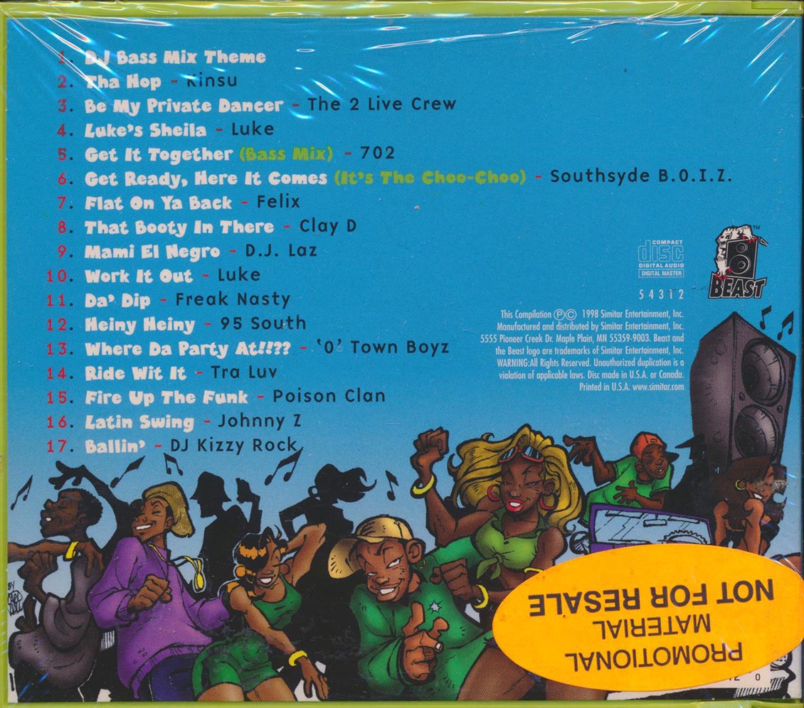 2 Live Crew, DJ Nasty Knock, Kinsu, Etc. - DJ Bass Mix '98 Volume 2 (promo) Music CD
