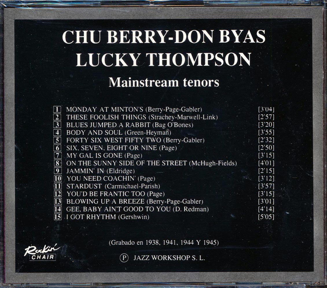 Chu Berry, Don Byas, Lucky Thompson - Mainstream Tenors Music CD