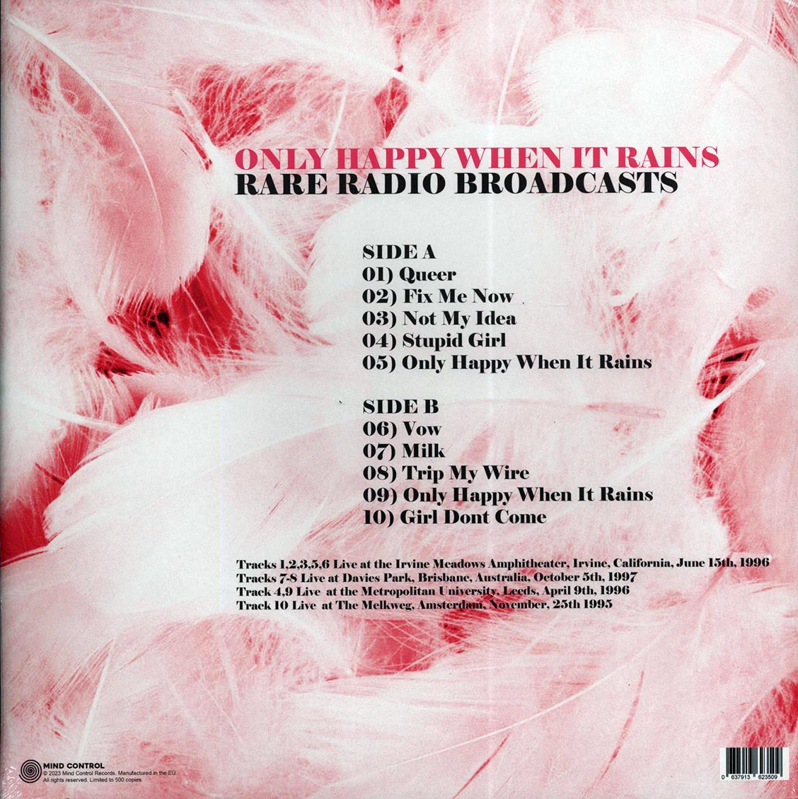 Garbage Only Happy When It Rains: Rare Radio Broadcasts Vinyl Record