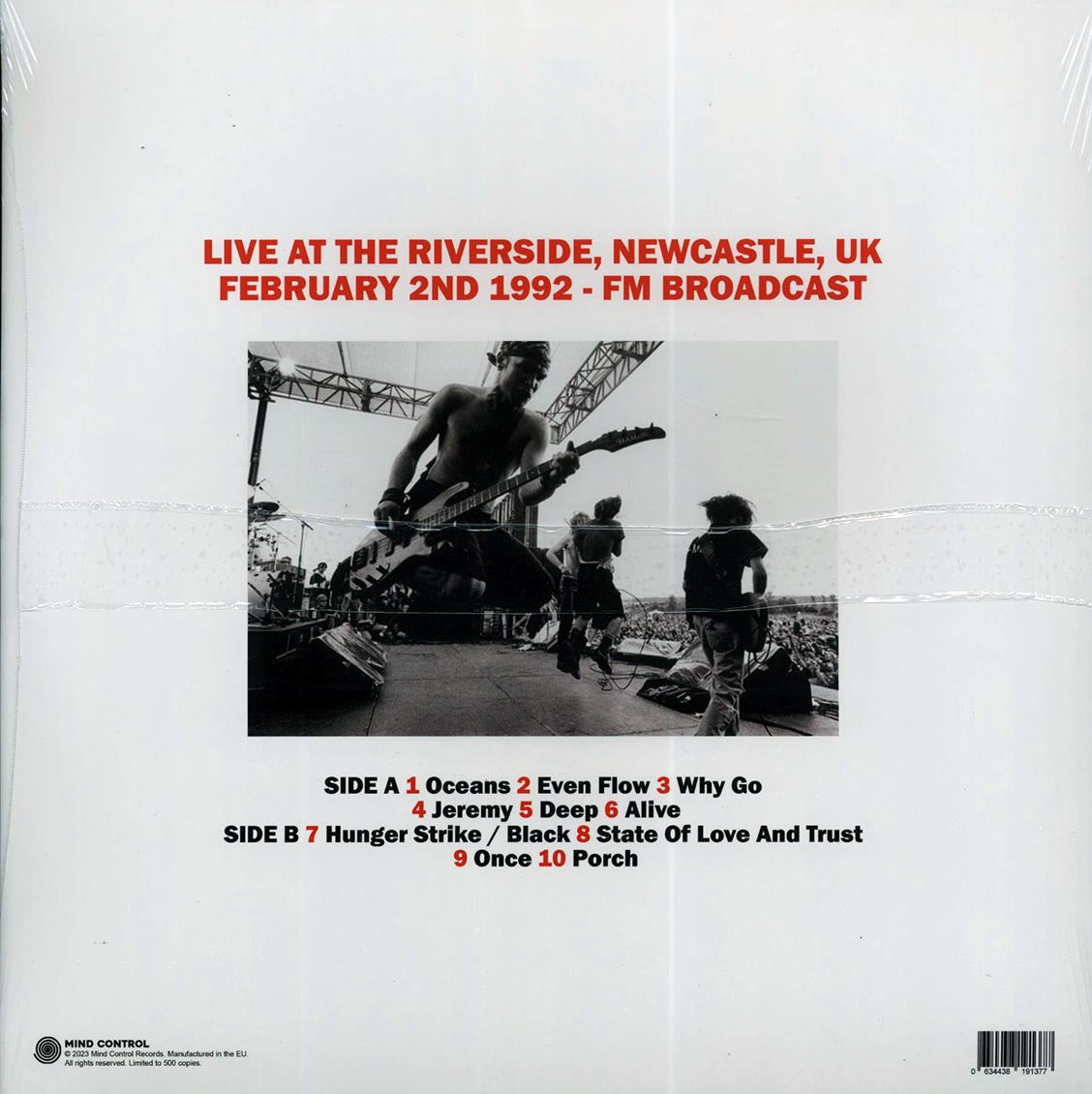 Pearl Jam Grip The Wheel: 1992 Newcastle Broadcast Vinyl Record