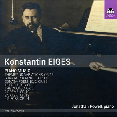 the album cover for Eiges / Jonathan Powell - Piano Music