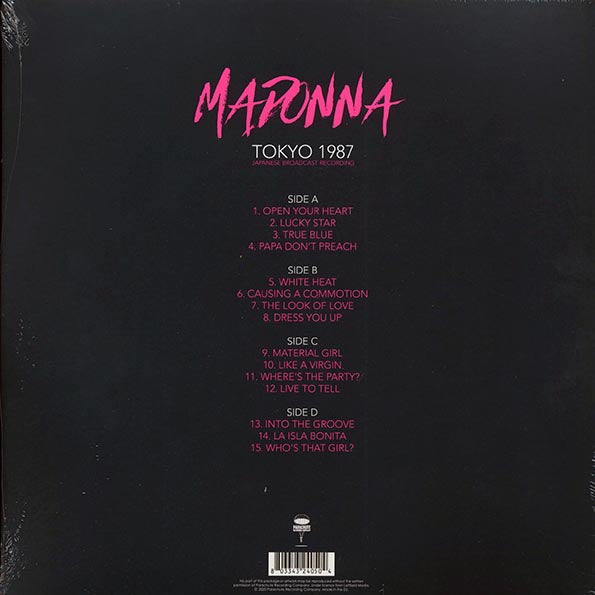 Madonna Tokyo 1987 Limited Edition Red Vinyl Record