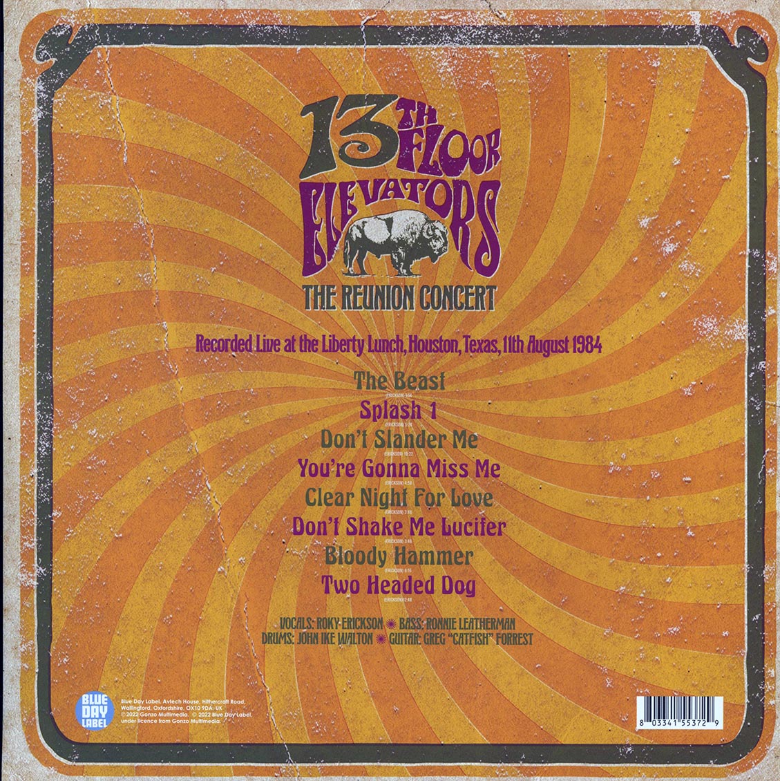 The 13th Floor Elevators - The Reunion Concert: Liberty Lunch, Houston, Texas, 11th August 1984 (2xLP) (yellow vinyl) Vinyl Record