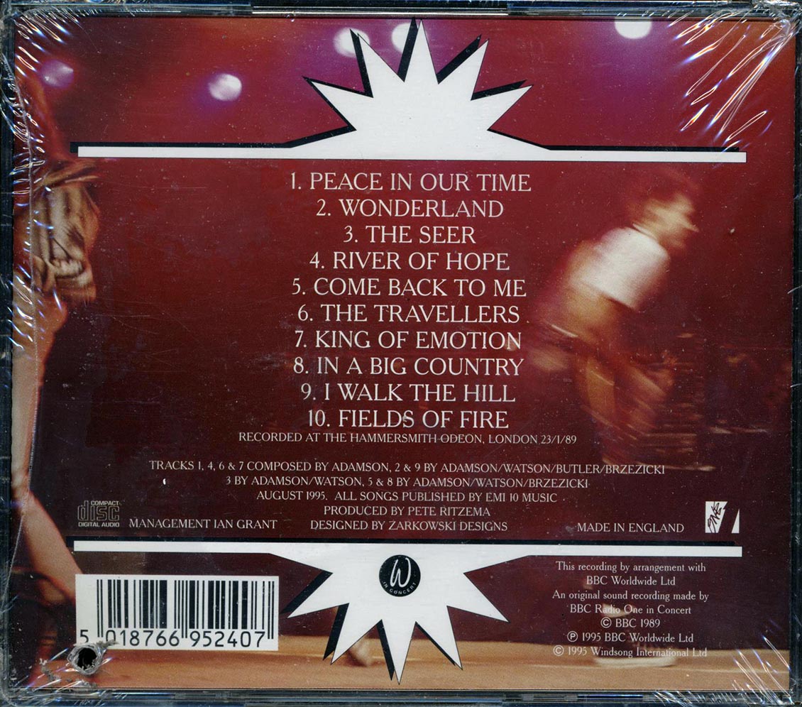 Big Country - BBC Live In Conert (marked/ltd stock) Music CD