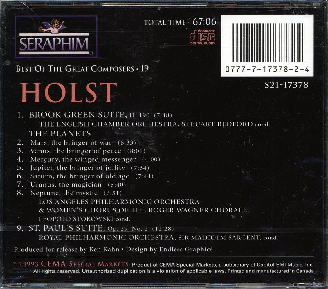 Gustav Holst - The Planets, Brook Green Suite, St. Paul's Suite Music CD