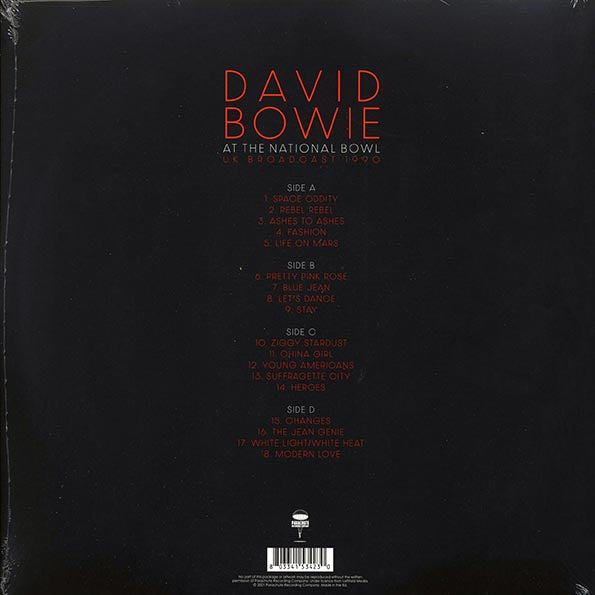David Bowie At The National Bowl UK Broadcast 1990 Vinyl Record