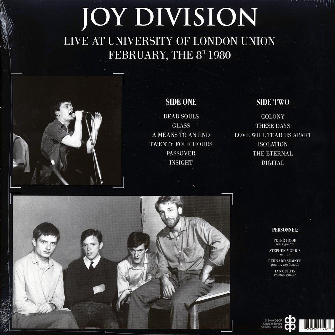 Joy Division - Live At University Of London Union, February, The 8th 1980 Vinyl Record