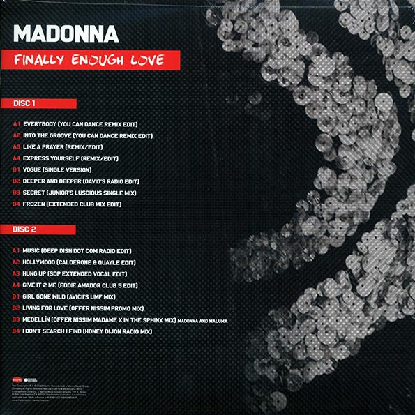 Madonna Finally Enough Love Vinyl Record