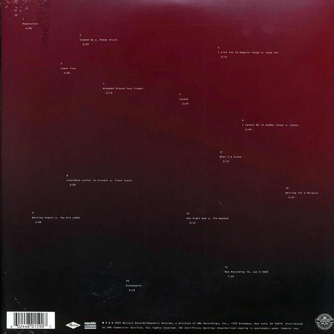 Post Malone Twelve Carat Toothache 2xLP silver Vinyl Record