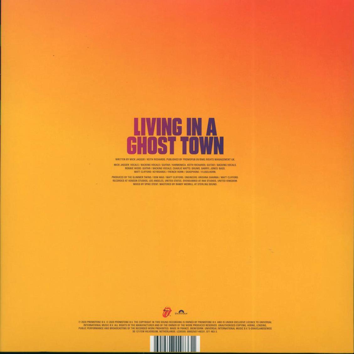 The Rolling Stones Living In A Ghost Town Single ltd. ed. 10" purple Vinyl Record