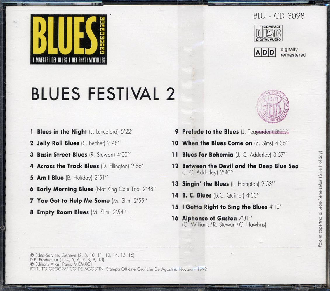 Memphis Slim, Billie Holiday, Duke Ellington, Etc. - Blues Festival 2 Music CD