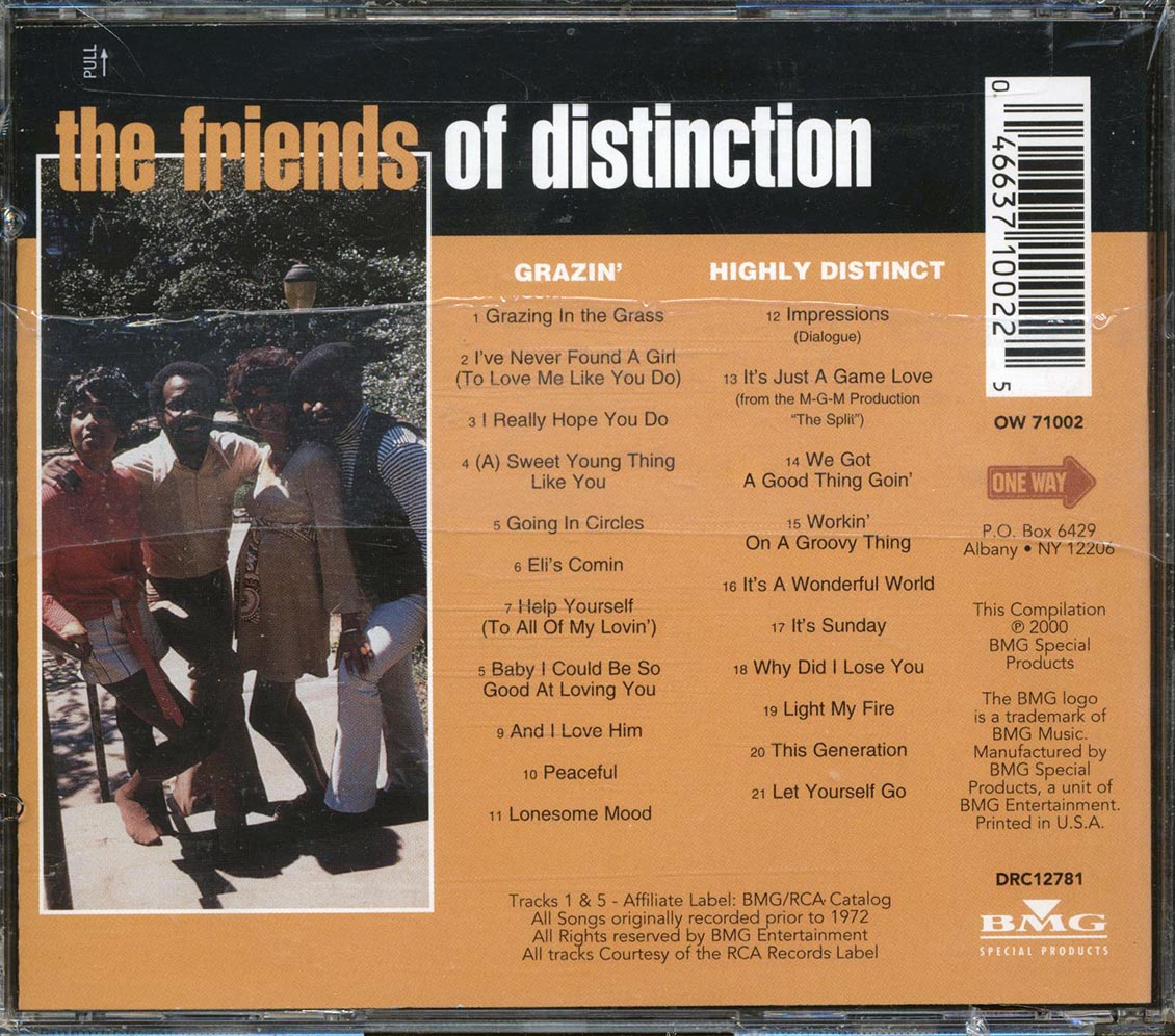 The Friends Of Distinction - Grazin' + Highly Distinct (2 albums on 1 CD) (21 tracks) Music CD