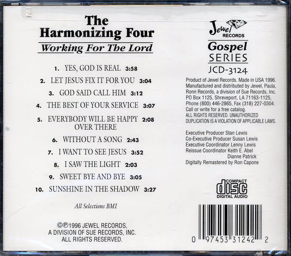The Harmonizing Four Working For The Lord Music CD