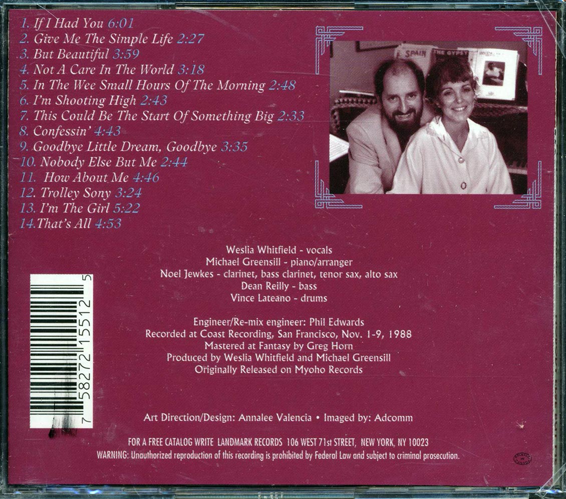 Weslia Whitfield - Nobody Else But Me Music CD