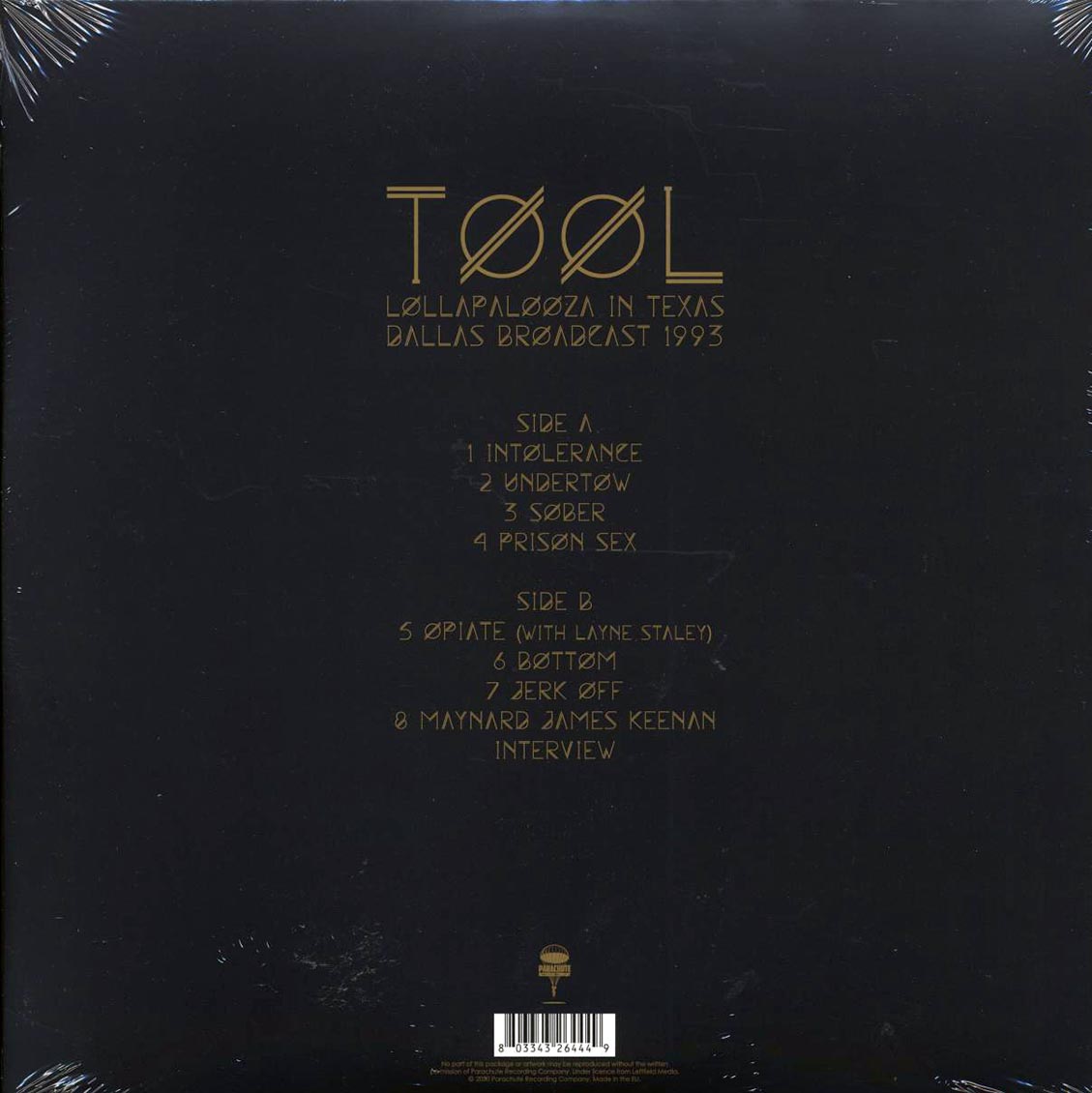 Tool Lollapalooza In Texas: Dallas Broadcast 1993 Vinyl Record