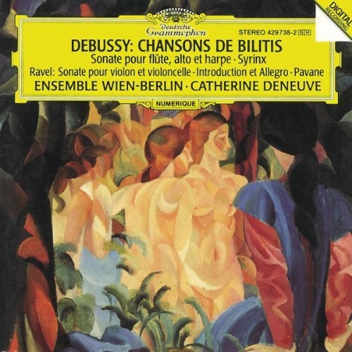 the album cover for Catherine Deneuve - Chansons de Bilitis / Intro. & Allegro (Ravel)