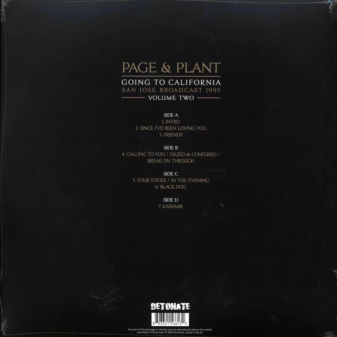 Jimmy Page, Robert Plant Page & Plant Going To California Volume 2: San Jose Broadcast 1995 ltd. ed. 2xLP red Vinyl Record