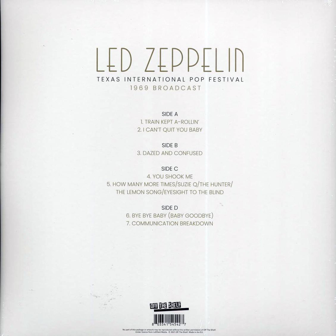 Led Zeppelin Texas International Pop Festival ltd. ed. 2xLP greyblack splatter Vinyl Record