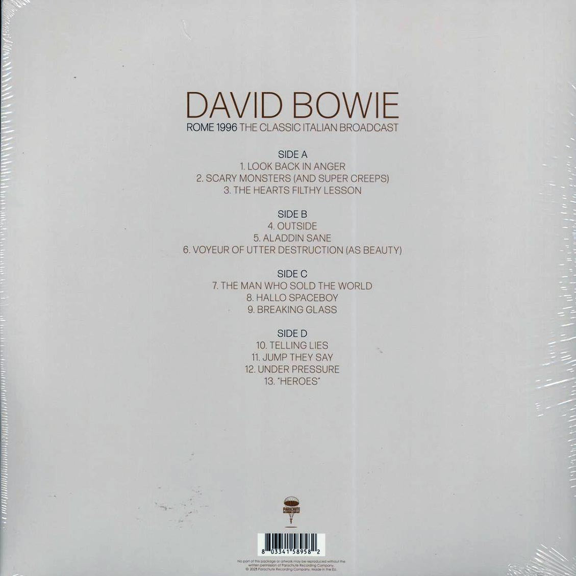 David Bowie - Rome 1996: The Classic Italian Broadcast (ltd. ed.) (2xLP) (clear vinyl) Vinyl Record