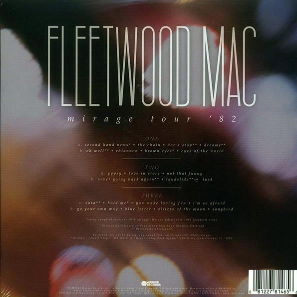 Fleetwood Mac Mirage Tour '82 Vinyl Record