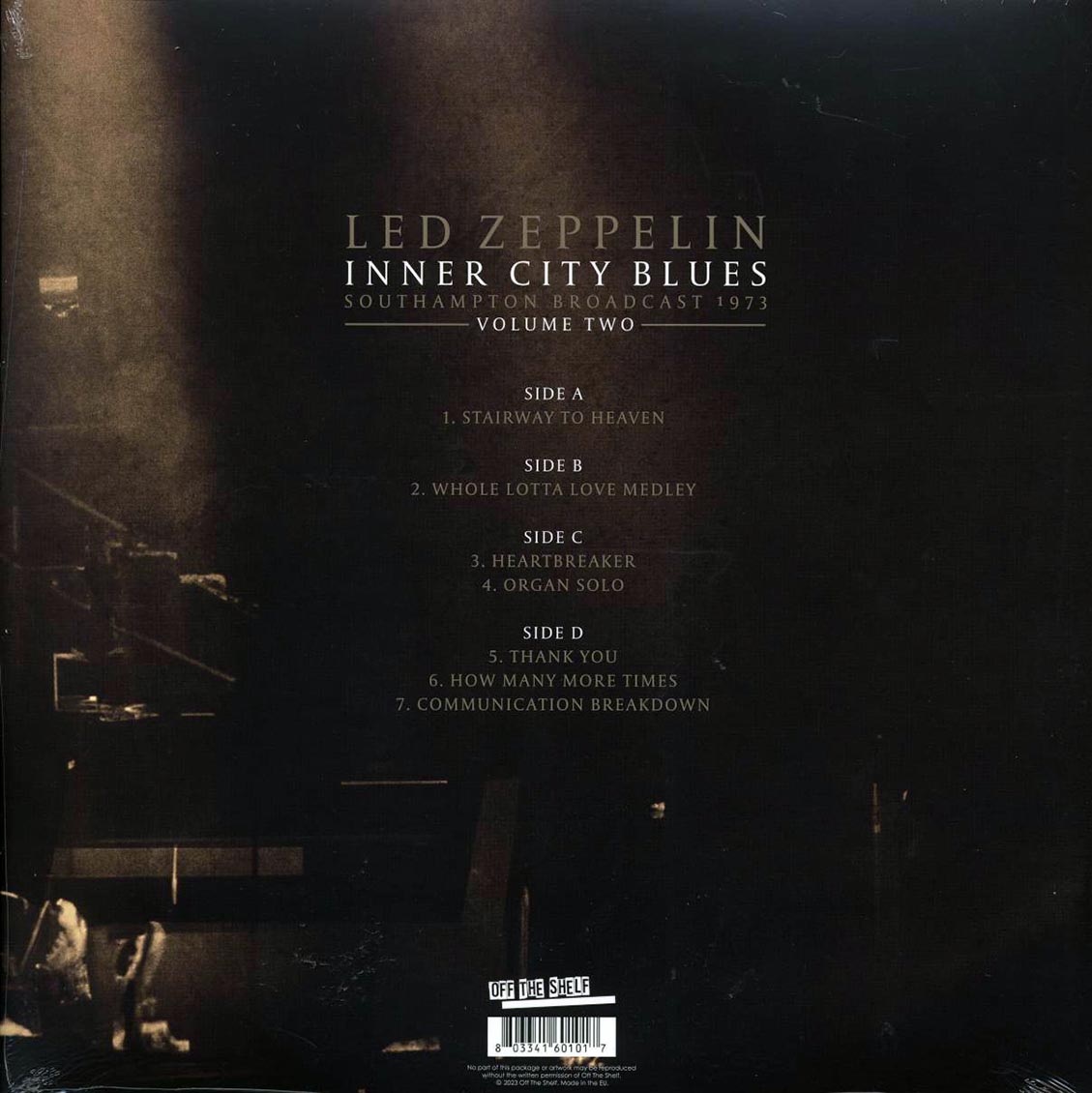 Led Zeppelin Inner City Blues Volume 2: Southampton Broadcast 1973 ltd. ed. 2xLP white Vinyl Record
