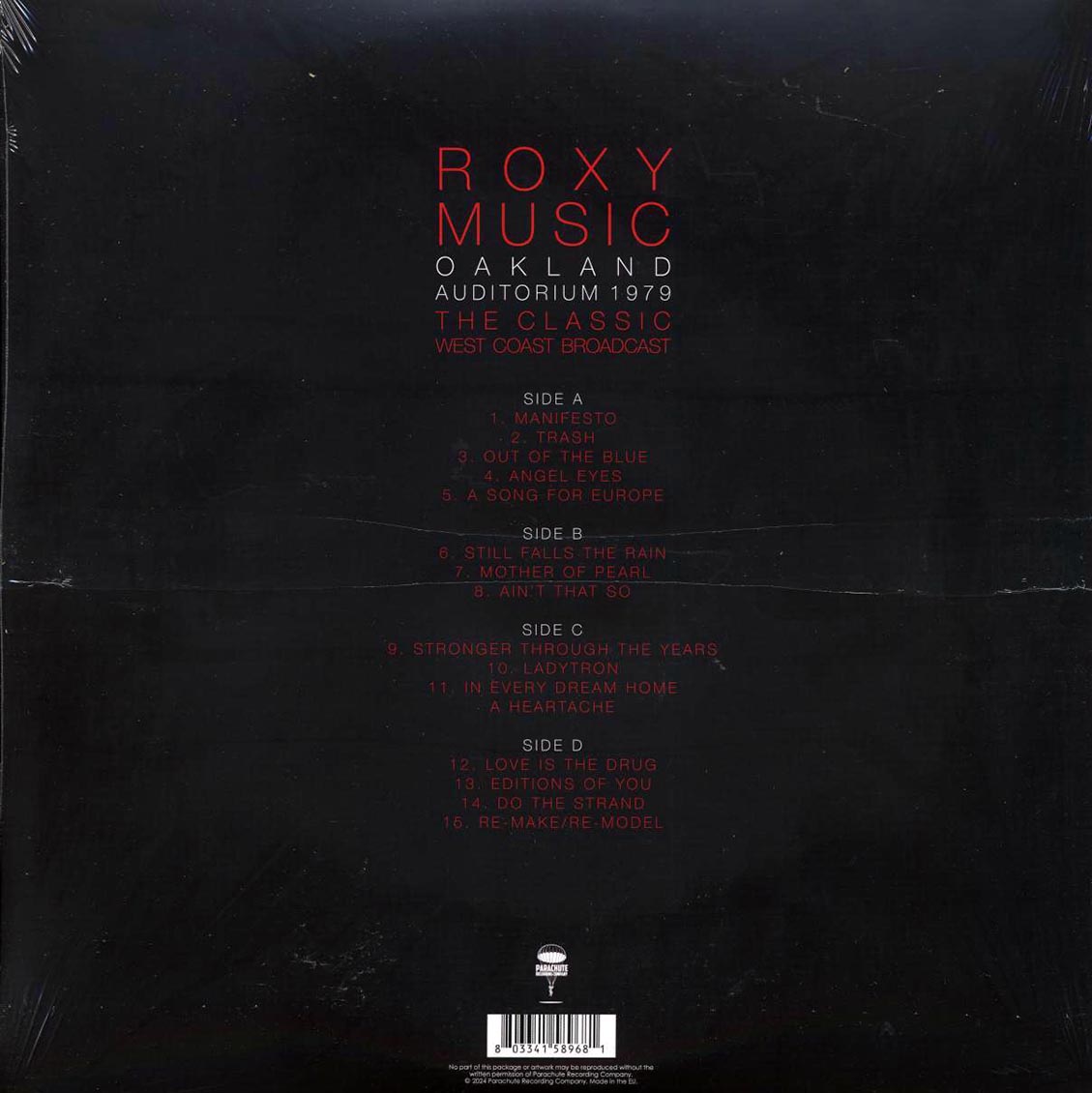 Roxy Music - Oakland Auditorium 1979: The Classic West Coast Broadcast (2xLP) Vinyl Record