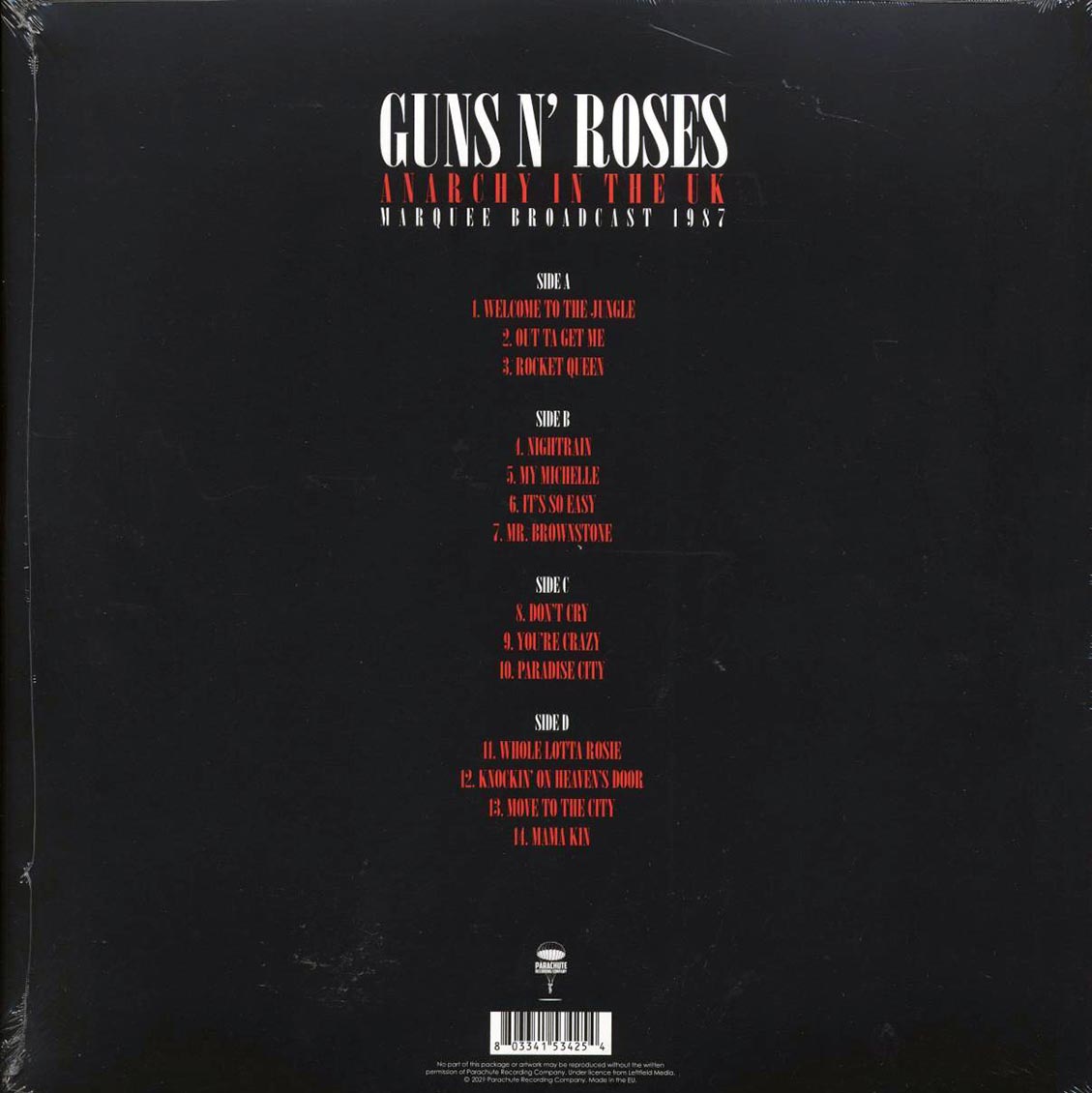 Guns N' Roses Anarchy In The UK: Marquee Broadcast 1987 ltd. ed. 2xLP red Vinyl Record